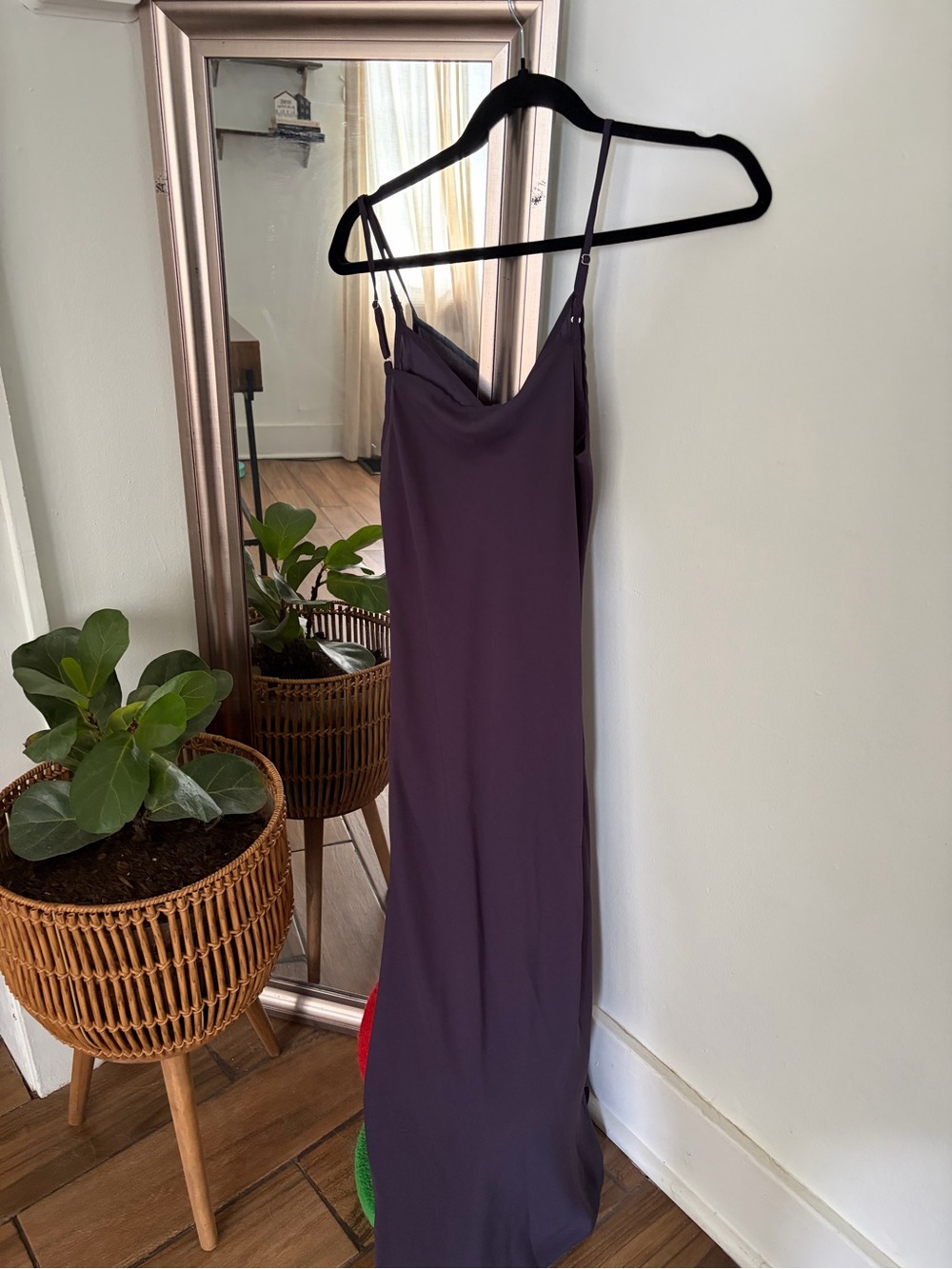 La Ligne Purple V Neck Slip Midi Dress Size S